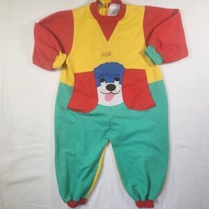 Vintage Chic 24M Primary Color Block Puppy Dog One Piece Romper Jumpsuit